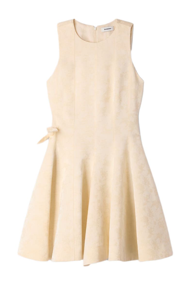 Short floral jacquard dress, Alternate, color, Vanilla