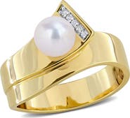 DELMAR Pearl & Diamond Wraparound Ring