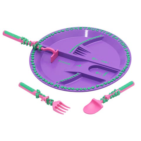 Utensil and Divided Plate Set for Kids and Toddlers