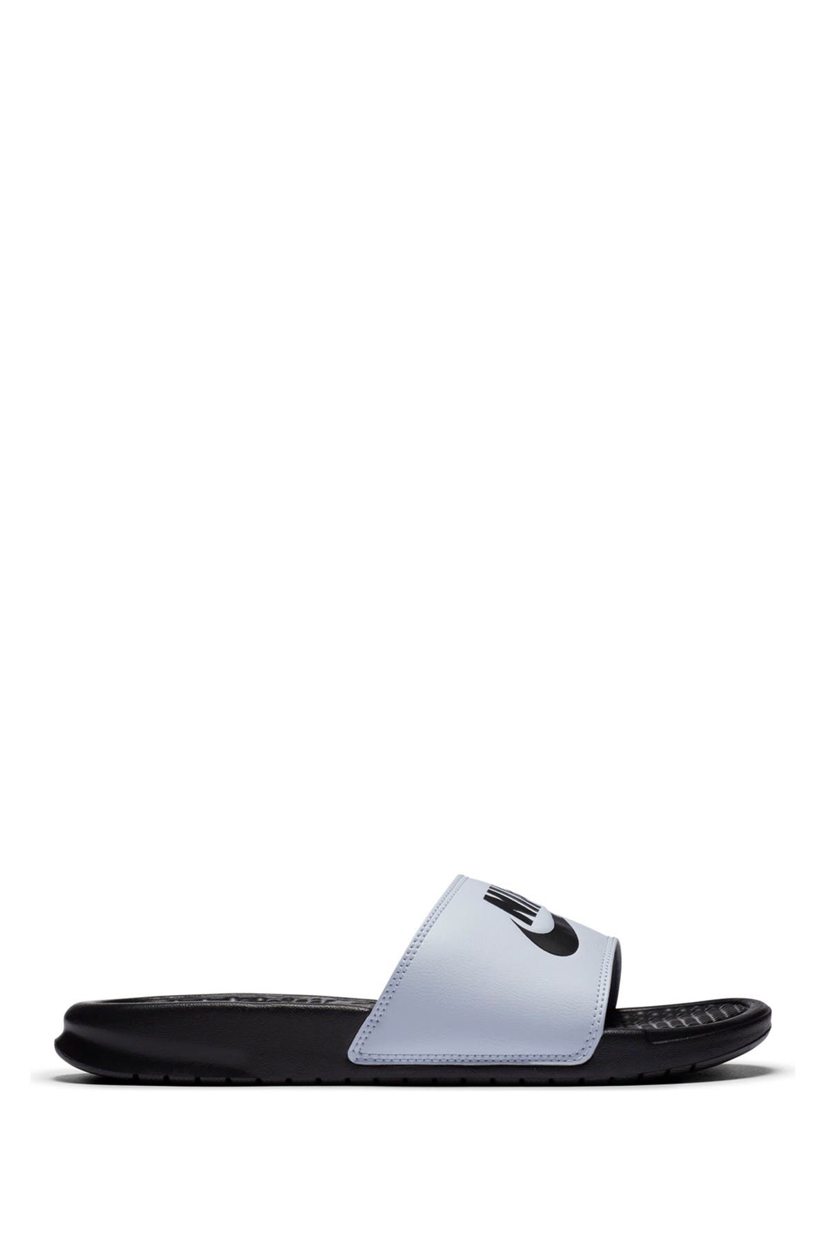 Benassi Slide Sandal, Alternate, color, BLACK/BLACK-GHOST