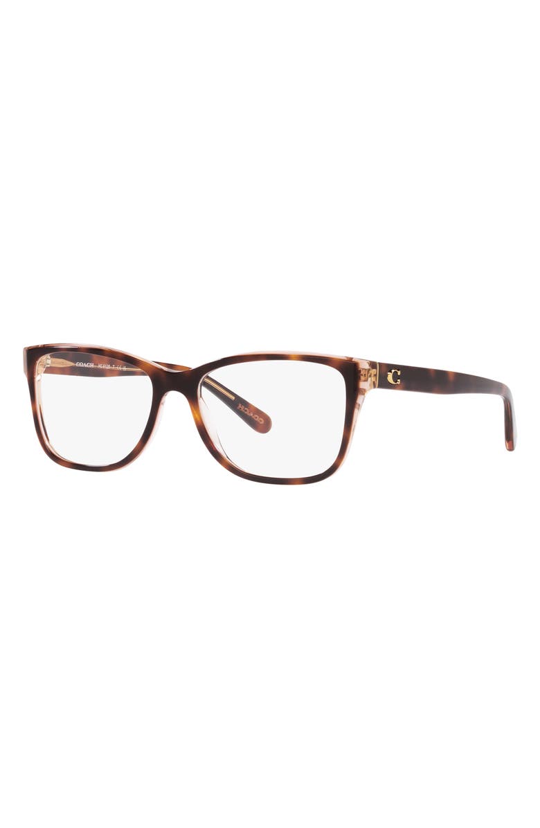 COACH 52mm Rectangular Optical Glasses, Alternate, color, 