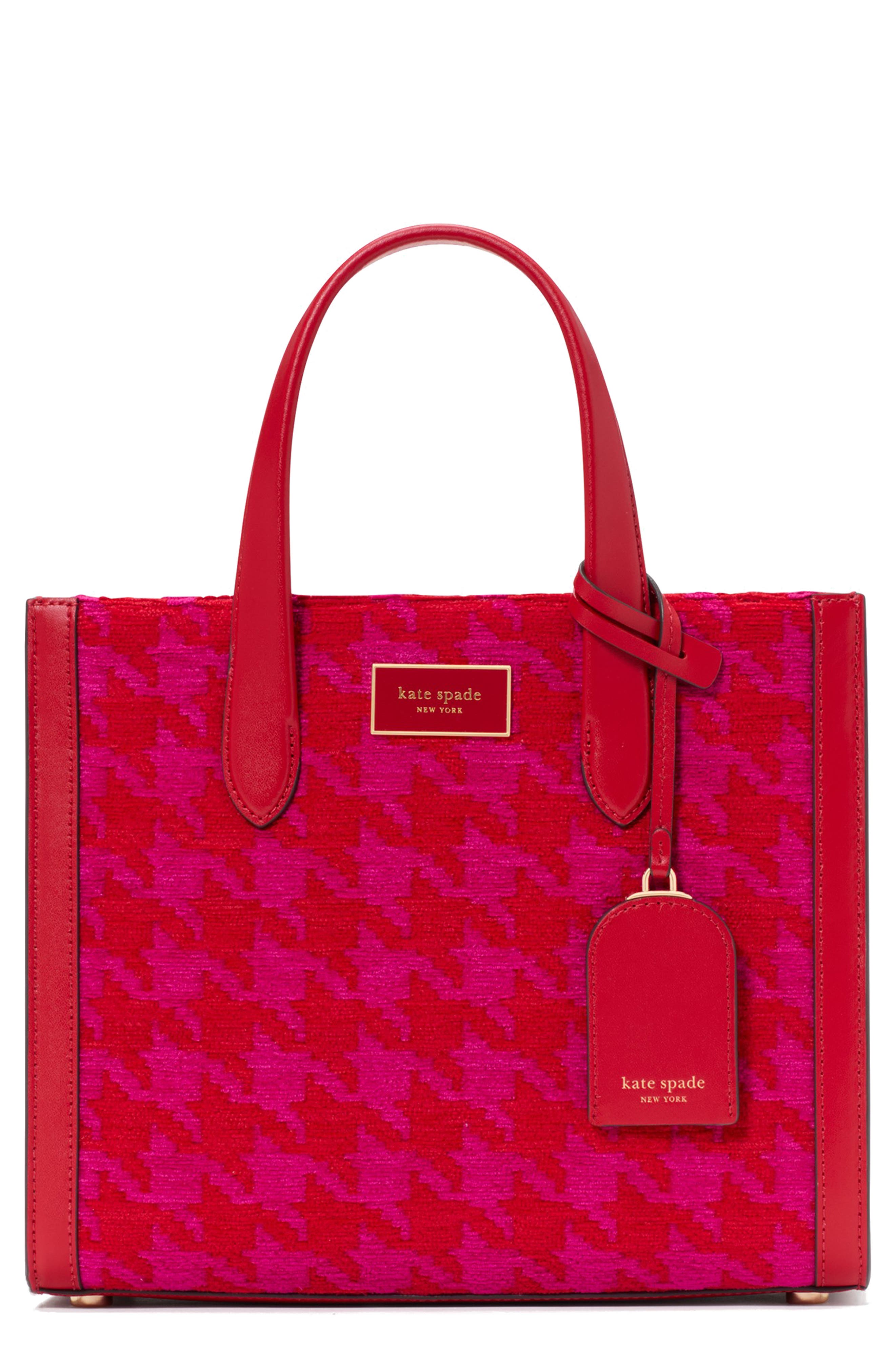 Kate Spade New York manhattan houndstooth chenille tote, Main, color, 