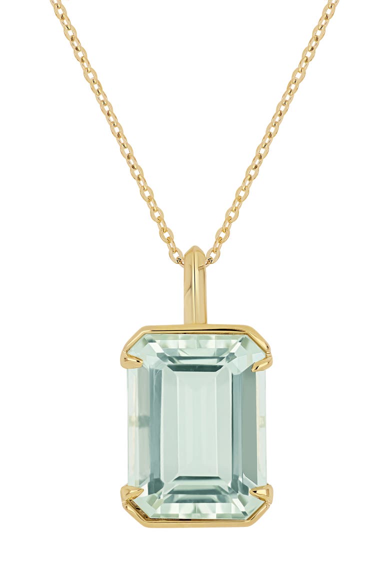 14k Gold Green Amethyst Pendant Necklace, Main, color, 14KY