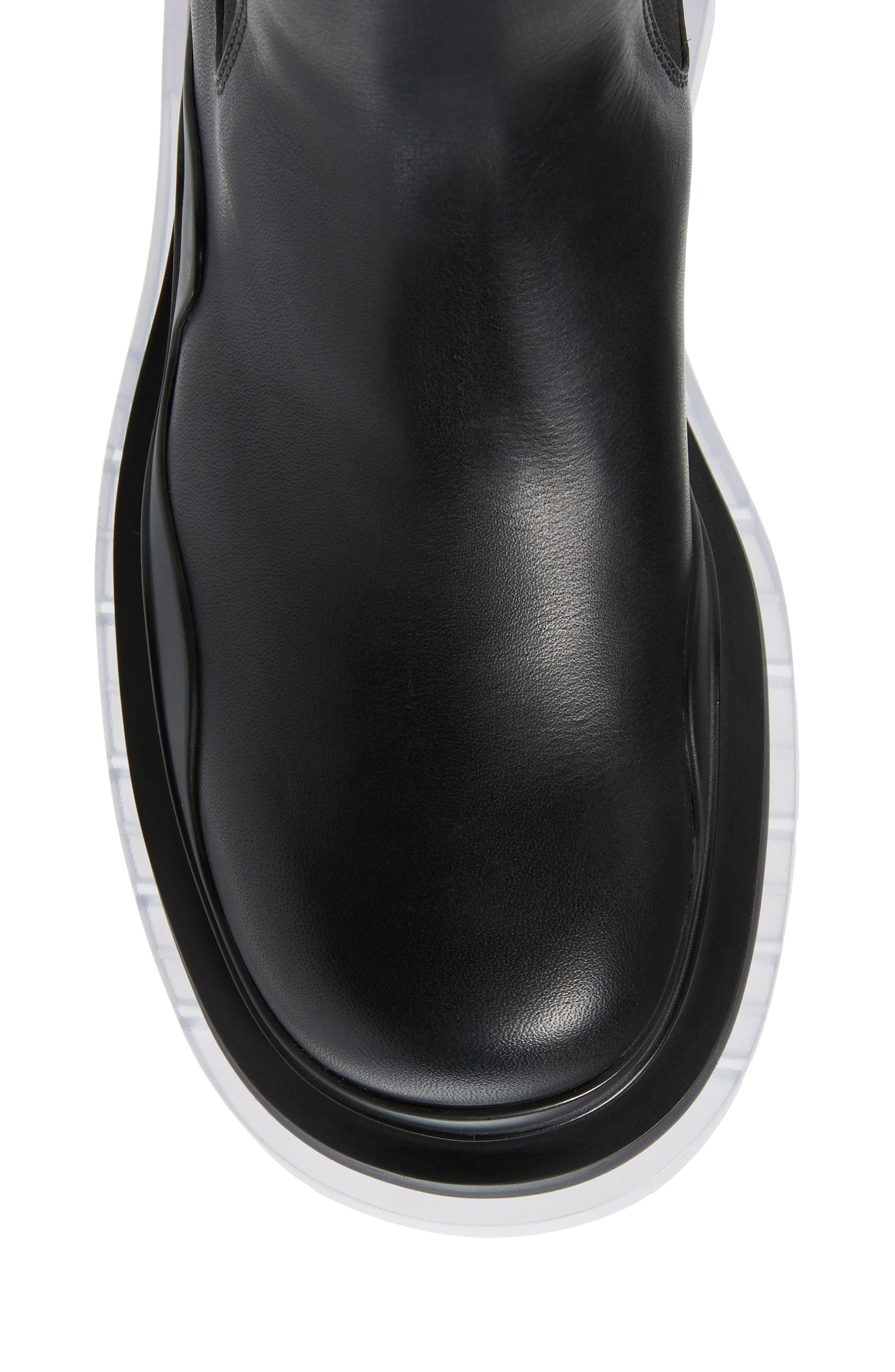 BV Tire Clear Sole Chelsea Boot, Alternate, color, BLACK
