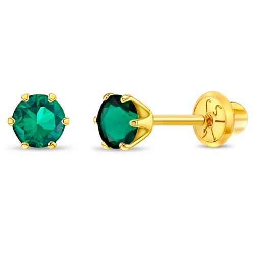In Season Jewelry 14k Classic Prong Solitaire Earrings in May at Nordstrom
