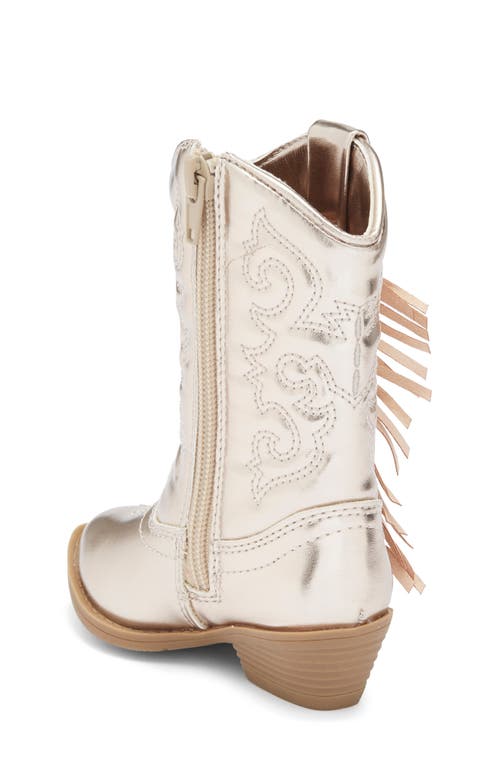 Harper Canyon Kids' Fringe Metallic Western Boot In Gold