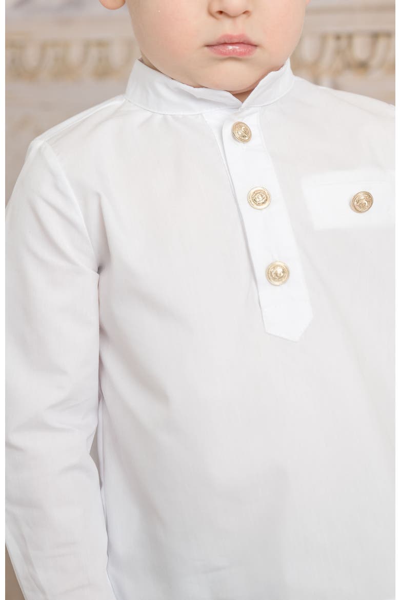 Charlie White Mandarin Collar Shirt, Alternate, color, White