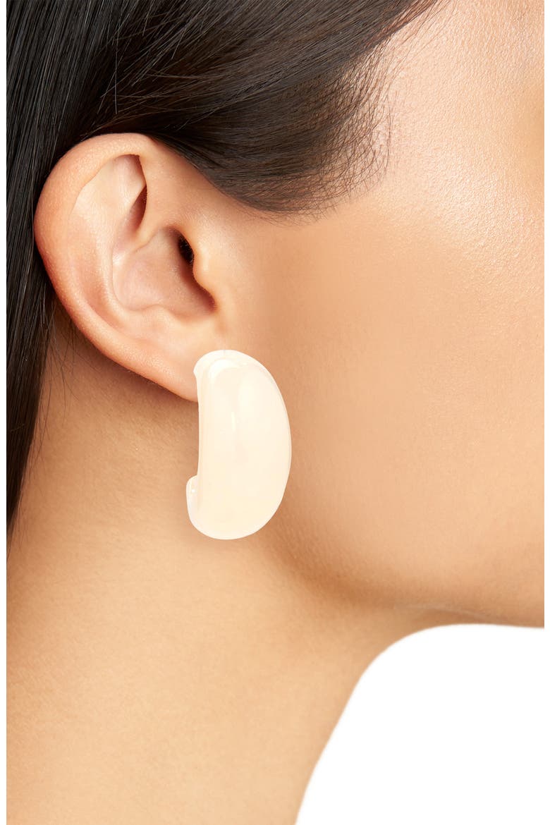 Puffy Resin Hoop Earrings, Alternate, color, IVORY