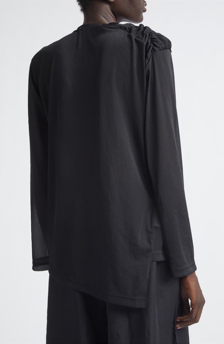 Comme des Garçons Comme des Garçons Gathered Ruffle Top, Alternate, color, Black