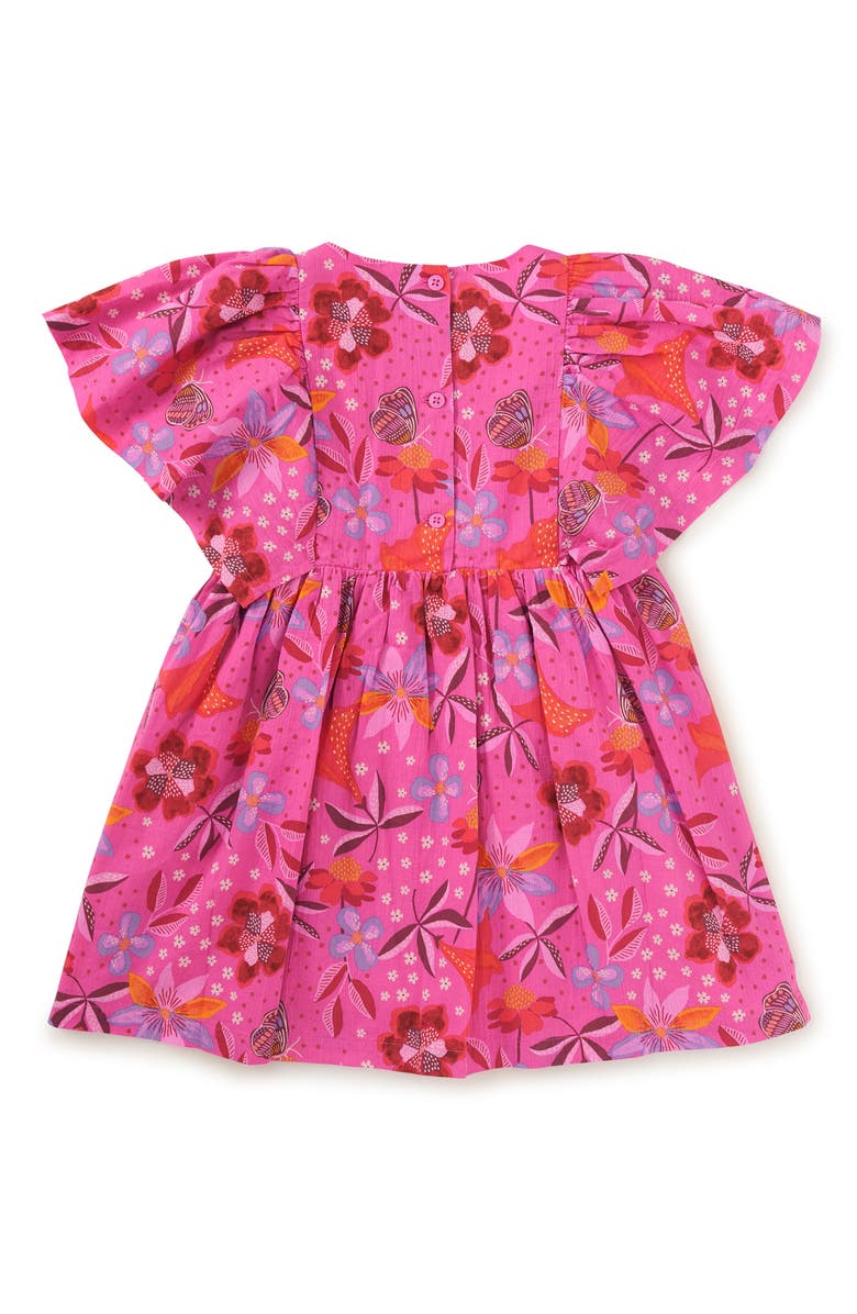 Tea Collection Butterfly Sleeve Twirl Dress, Alternate, color, Brazilian Painted Floral