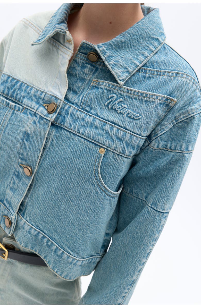 Nocturne Colorblock Jean Jacket, Alternate, color, 