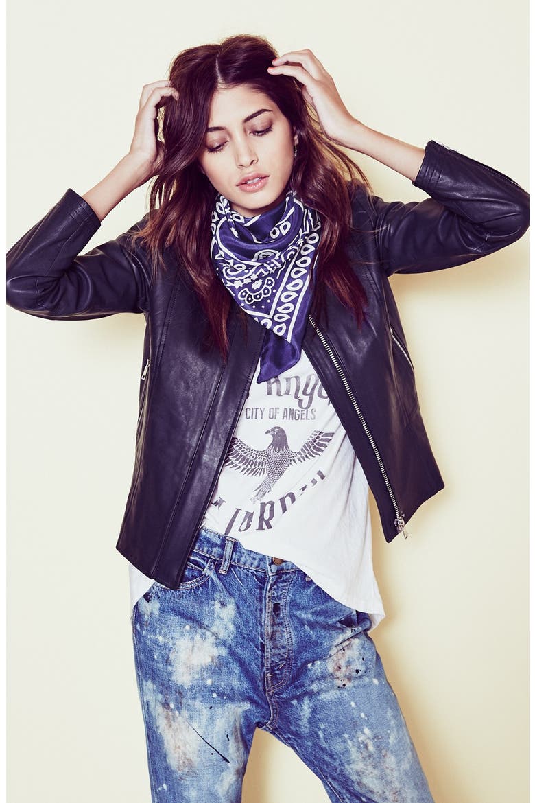 'Bandana' Silk Scarf, Alternate, color, BLACK