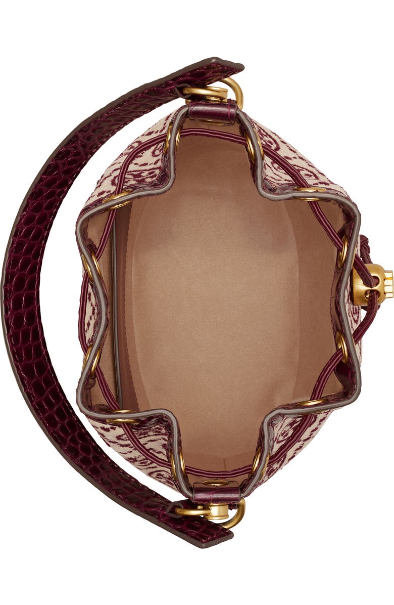 Tory Burch T Monogram Chenille Bucket Bag, Alternate, color,