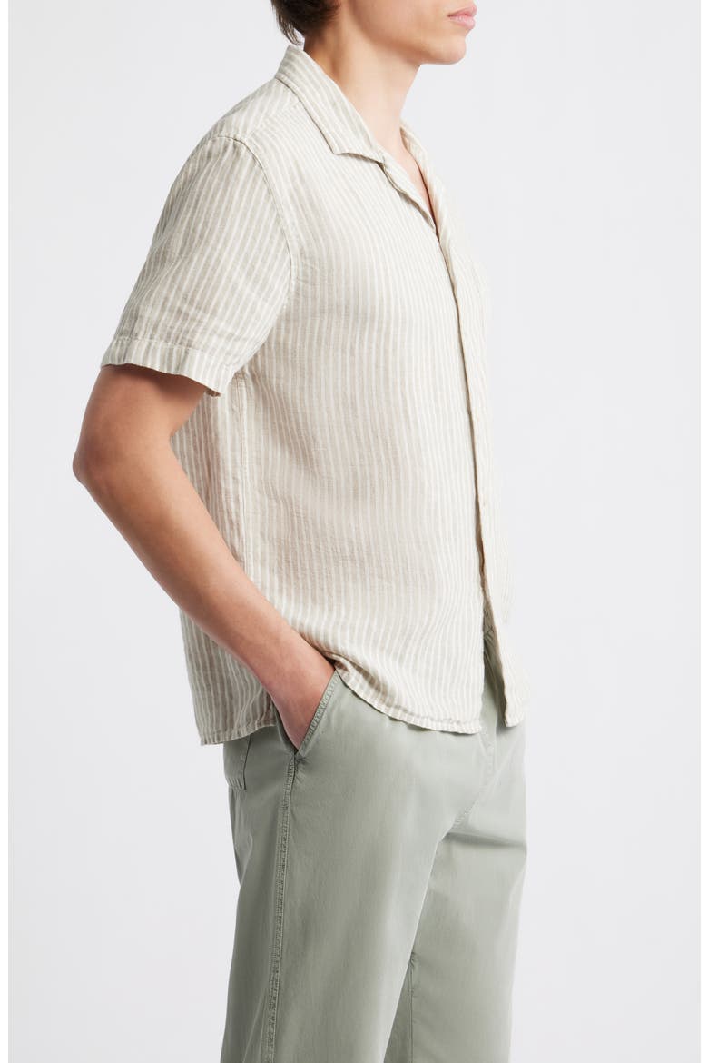 Organic Linen Camp Shirt, Alternate, color, SALTLINES