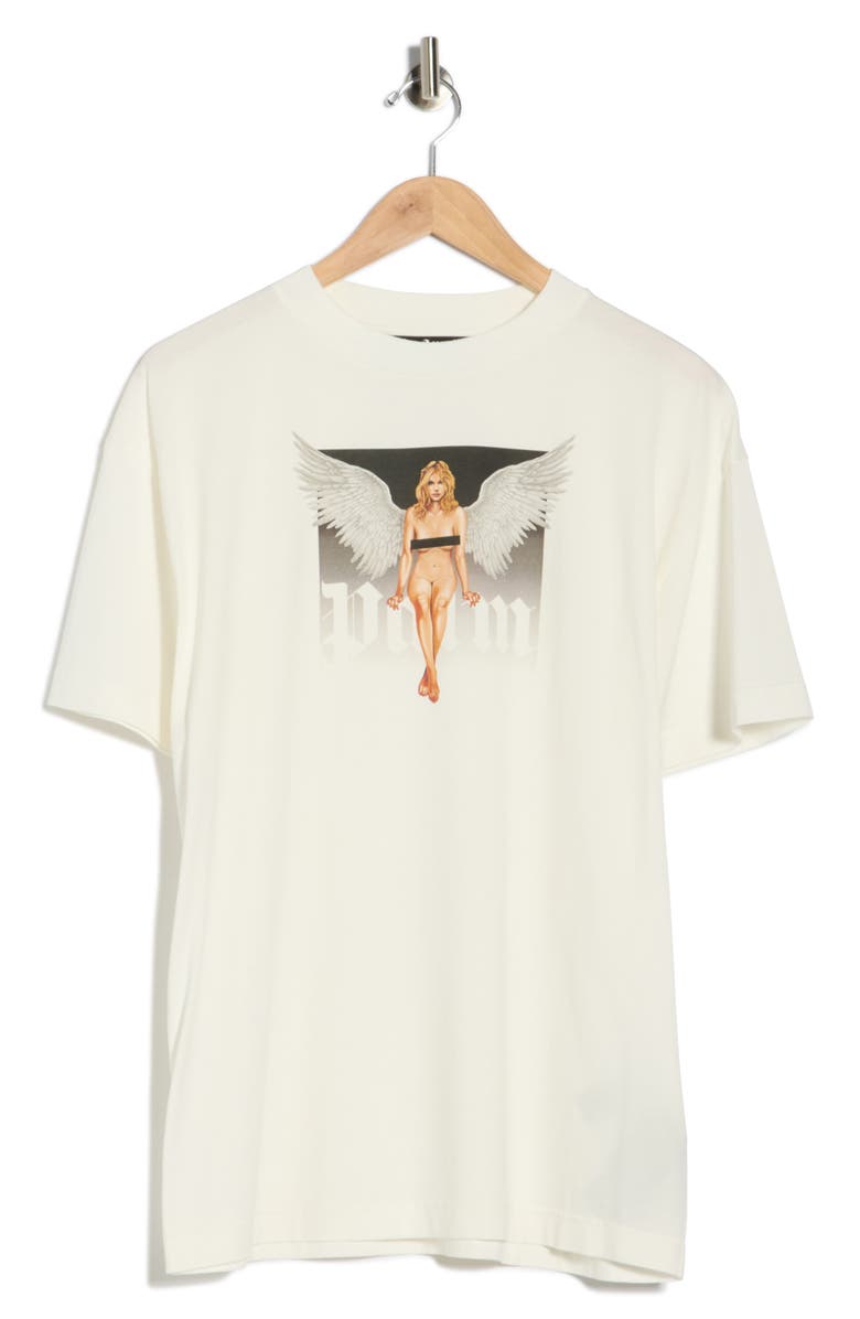 Palm Angels Cotton Graphic T-Shirt, Main, color, White