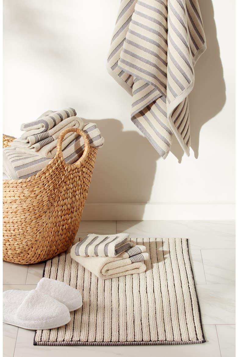 Mixed Stripe 6-Piece Cotton Towel Set, Alternate, color, BEIGE OATMEAL MULTI