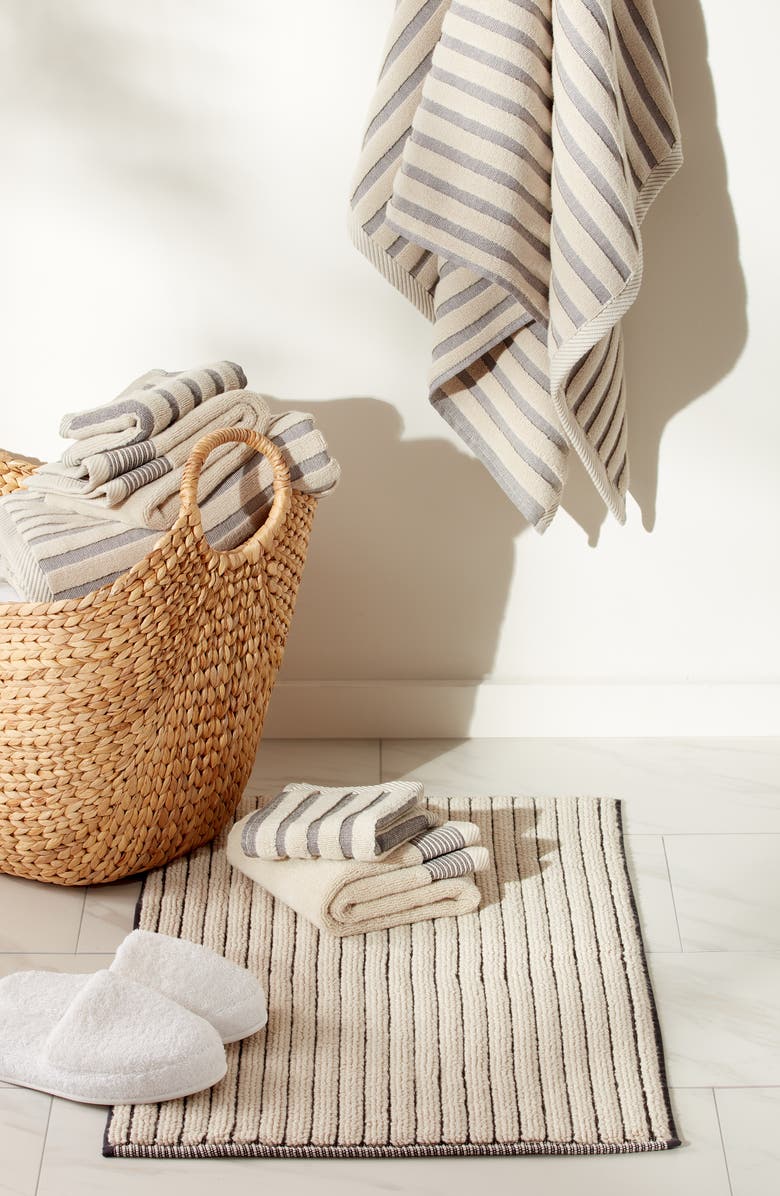 Nordstrom Mixed Stripe 6-Piece Cotton Towel Set, Alternate, color, Beige Oatmeal Multi