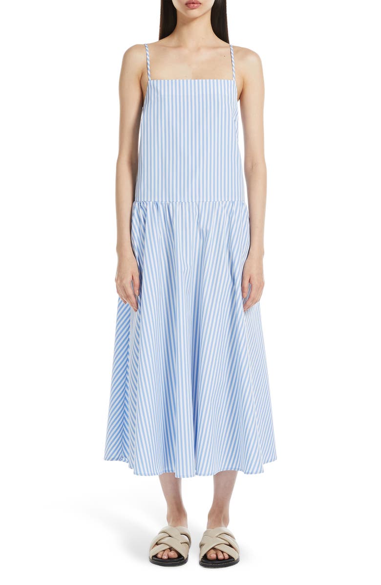 MM by Max Mara Ettore Drop Waist Sleeveless Maxi Dress, Main, color, Light Blue