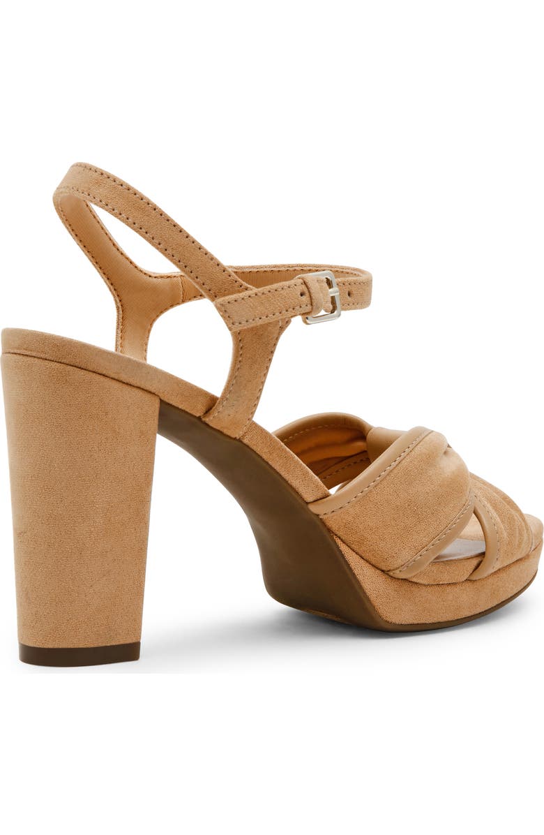 Anne Klein Verde Ankle Strap Platform Sandal, Alternate, color, Natural Suede