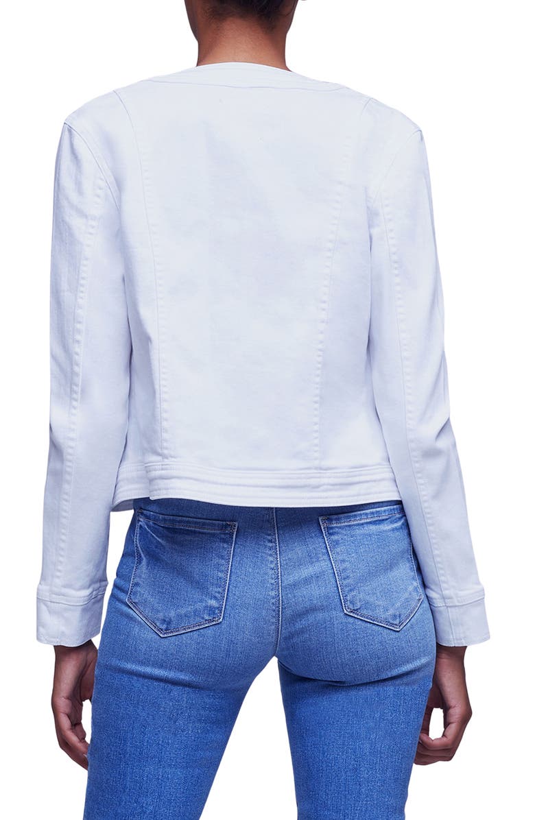 L'AGENCE Yari Collarless Stretch Cotton Jacket, Alternate, color,