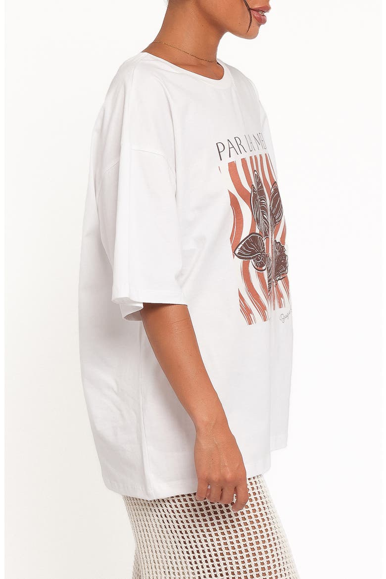 Par La Mer Oversize Cotton Graphic T-Shirt, Alternate, color, WHITE