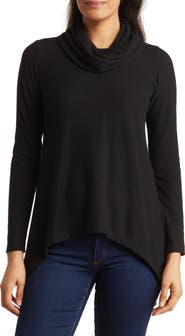 GO COUTURE Cowl Neck Asymmetric Top