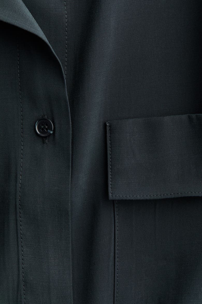 Stand-up Collar Viscose-blend Shirt, Alternate, color, Dark gray
