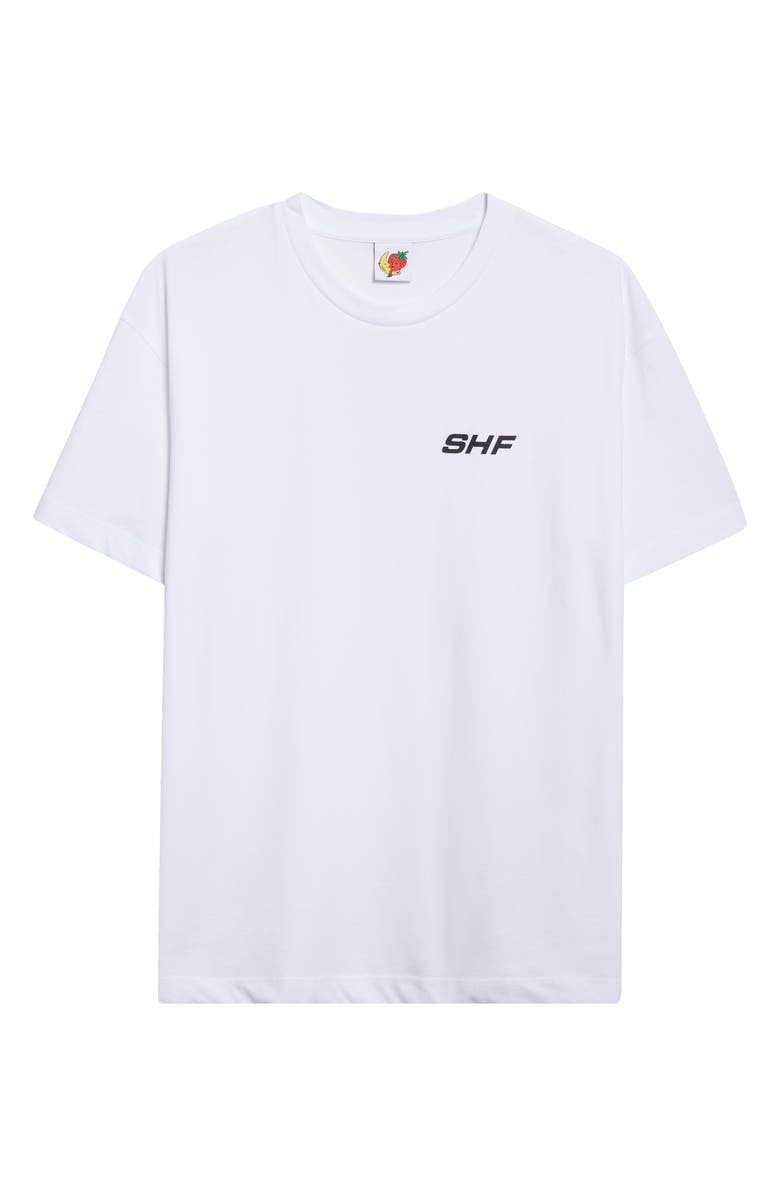 Sky High Farm Workwear Gender Inclusive Flower Logo Regenerative Cotton Graphic T-Shirt, Alternate, color, White