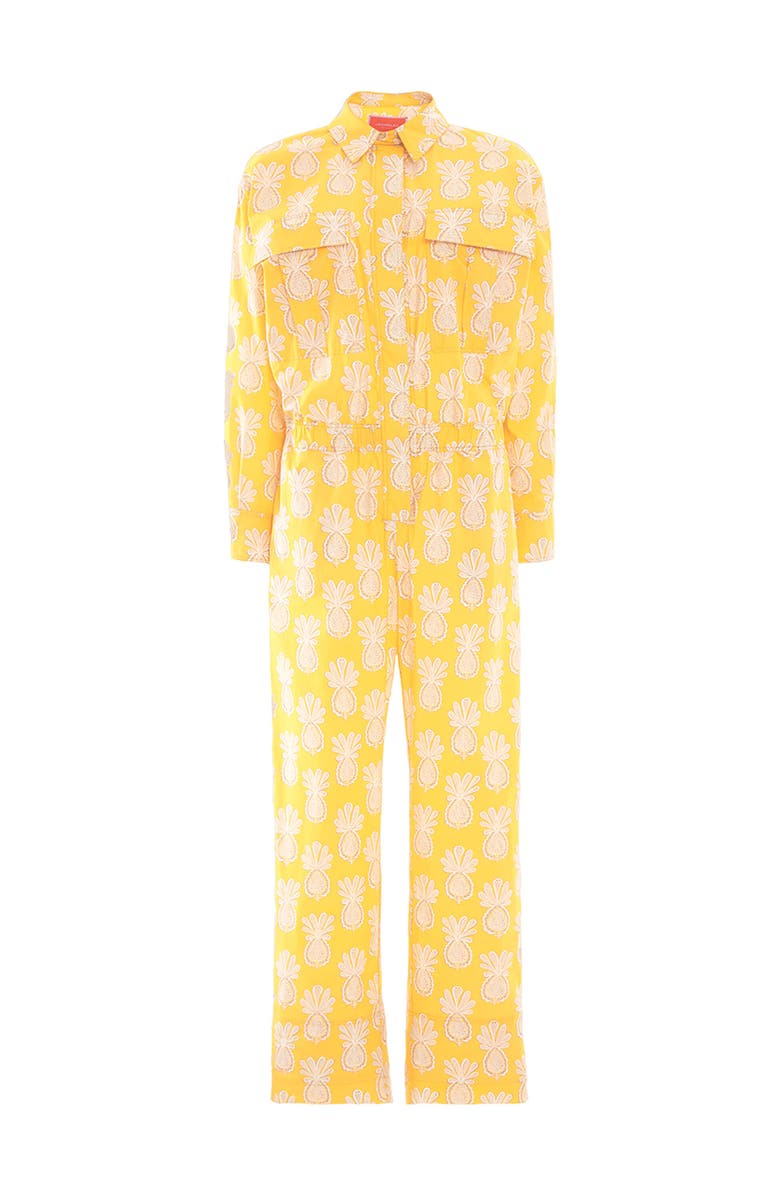La DoubleJ Aviator Jumpsuit Pineapple Sunflower Yellow, Alternate, color,