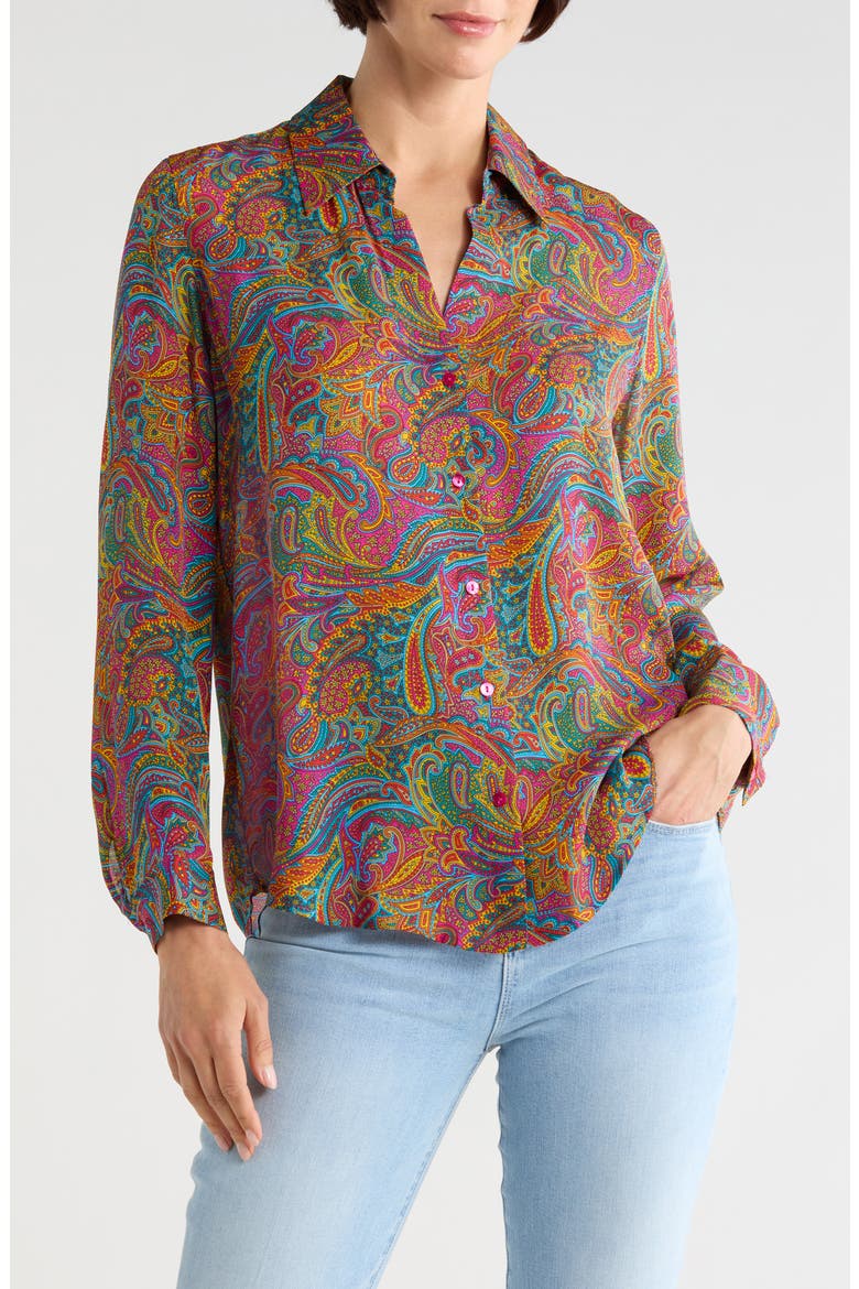 Nina Paisley Long Sleeve Shirt, Main, color, MULTI SANTA FE PAISLEY