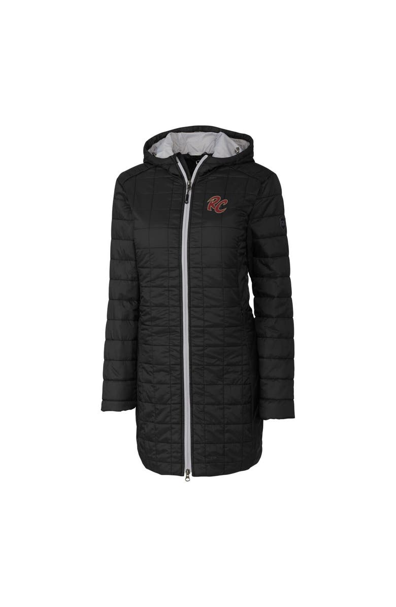 Cutter & Buck Women's Cutter & Buck Black Sacramento River Cats Rainier Primaloft Eco Insulated Hooded Long Coat, Alternate, color, Black