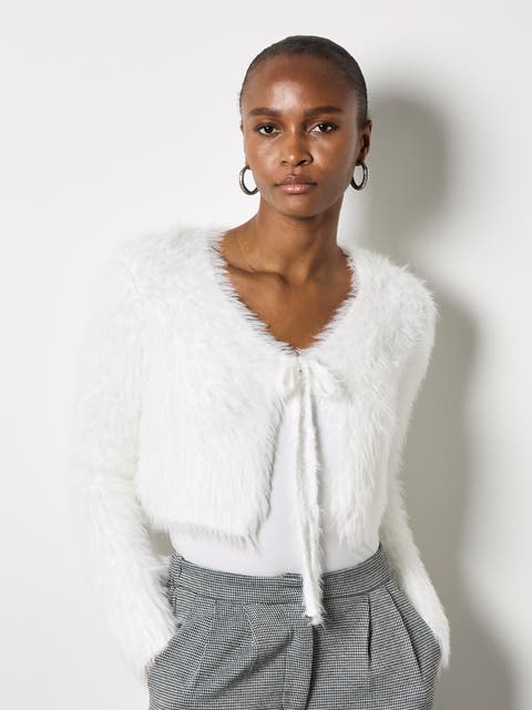 Super Fluffy Tie-Up Cropped Bolero