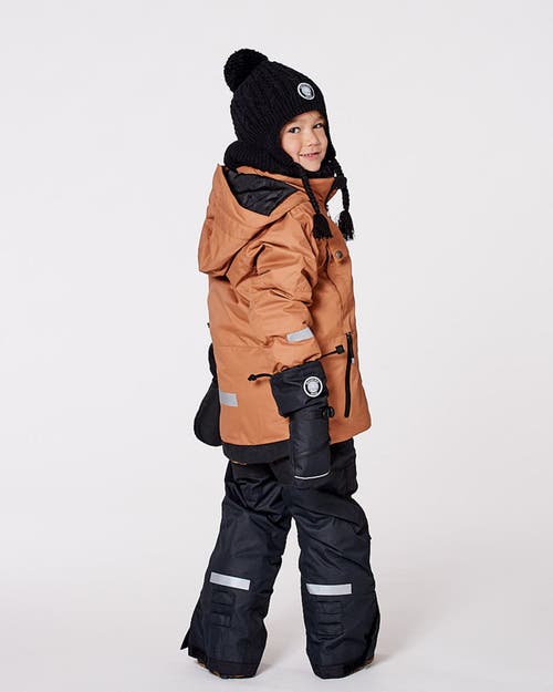 Deux Par Deux Kids Gender Inclusive Lined Winter Hat With Pompom In Black