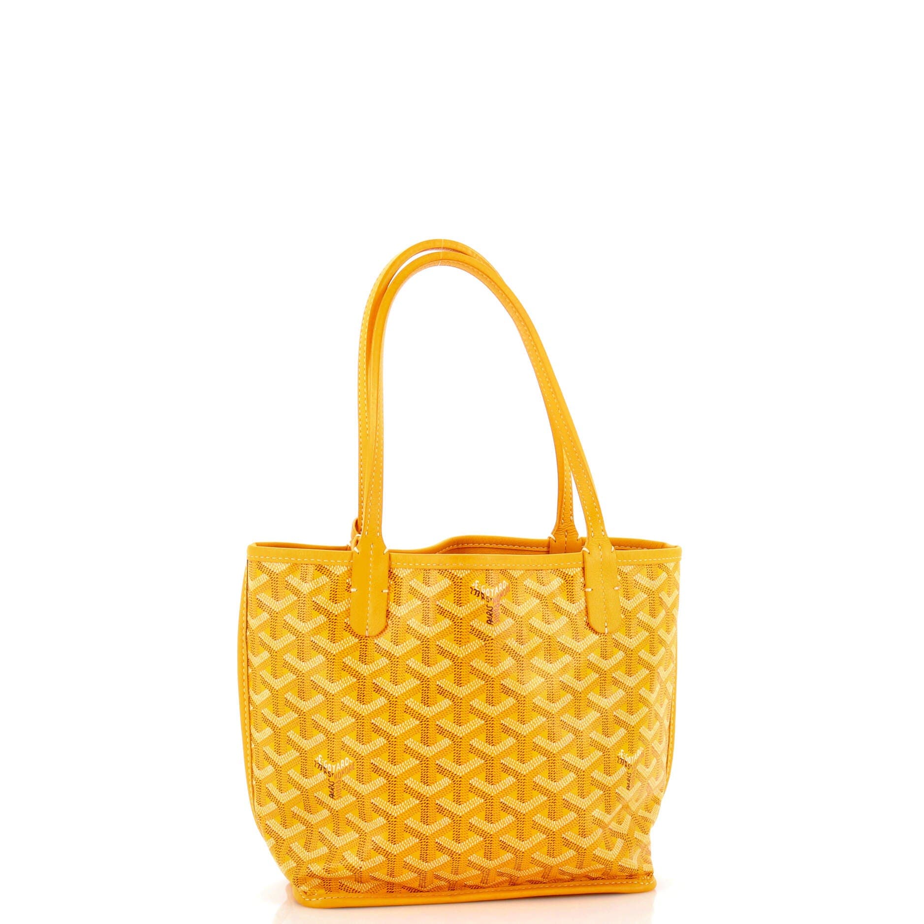 Pre-Owned Goyard Anjou Reversible Tote Coated Canvas Mini, Alternate, color, Yellow