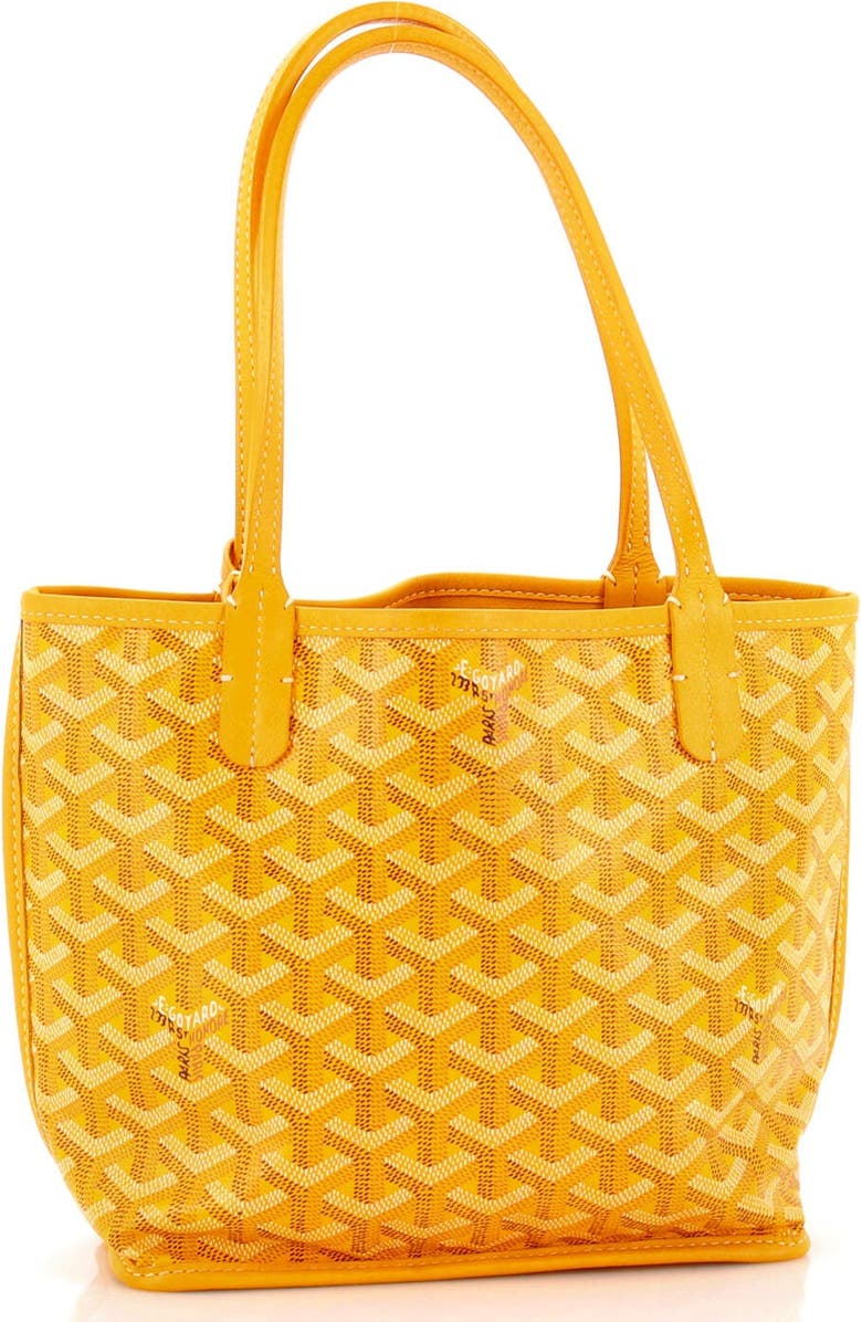 Pre-Owned Goyard Anjou Reversible Tote Coated Canvas Mini, Alternate, color, Yellow