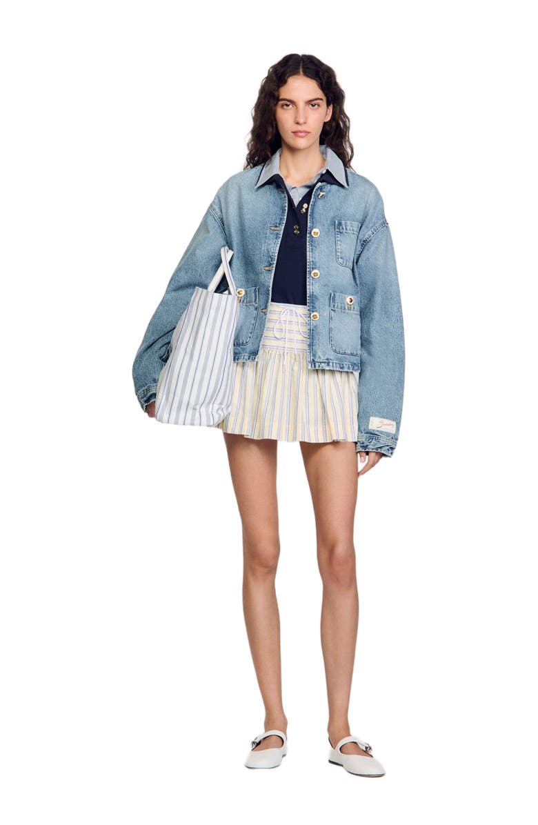 SANDRO Denim jacket, Alternate, color, Blue Jean