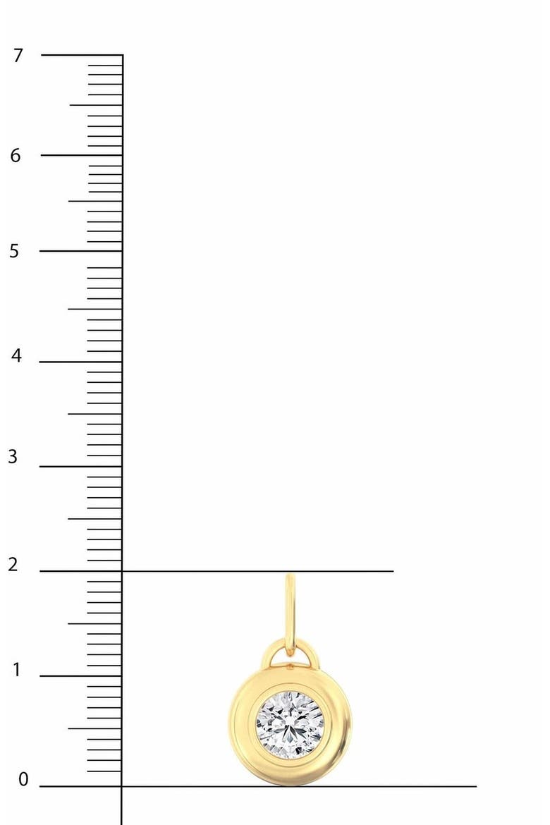 Golden Domed Round Lab Diamond Charm in 14K, Alternate, color, Yellow Gold