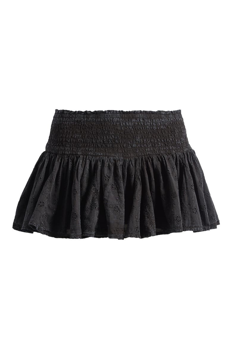 Immy Cotton Miniskirt with Built-In Shorts, Alternate, color, BLACK
