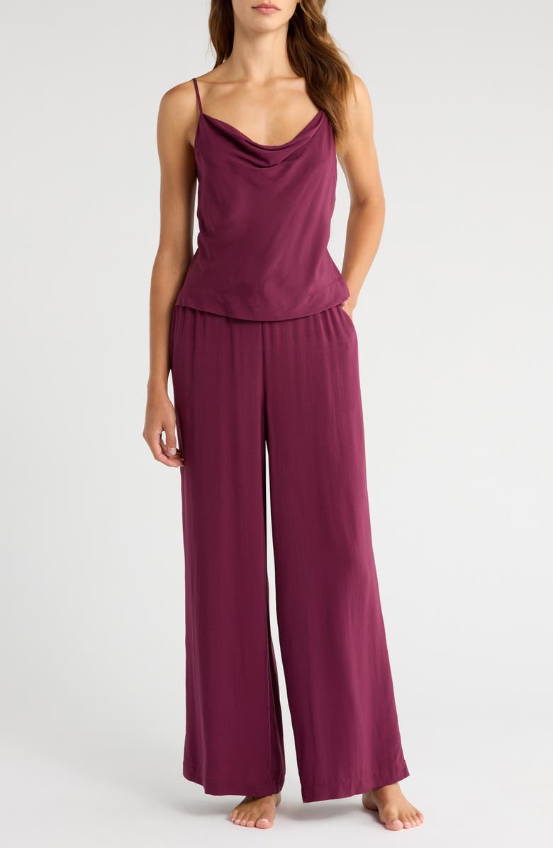 Natori Sleek Pajamas, Main, color, Cherry Lacquer