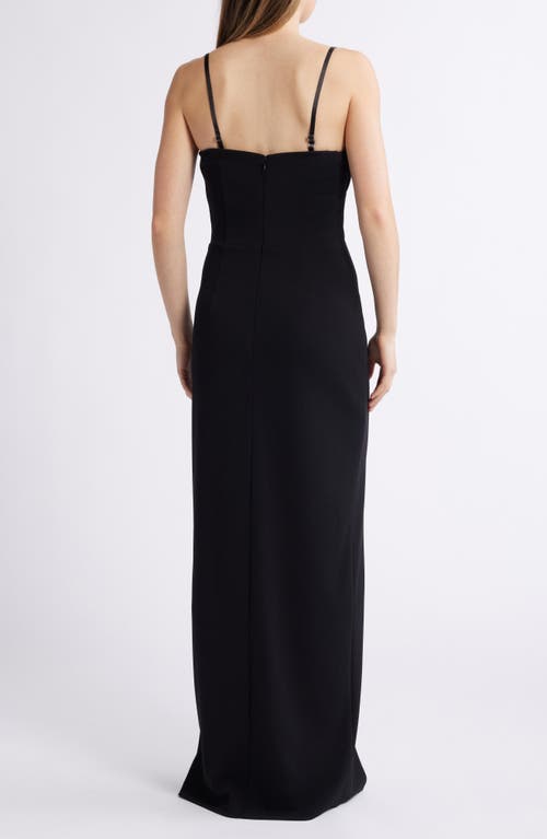 Vince Camuto Drape Neckline Sleeveless Gown In Black