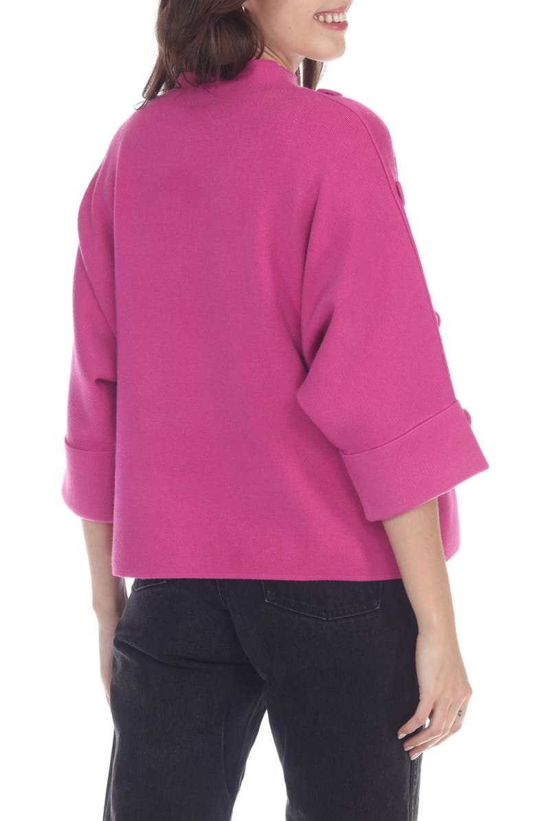 RAIN AND ROSE Button Detail Sweater, Alternate, color, Fuchsia