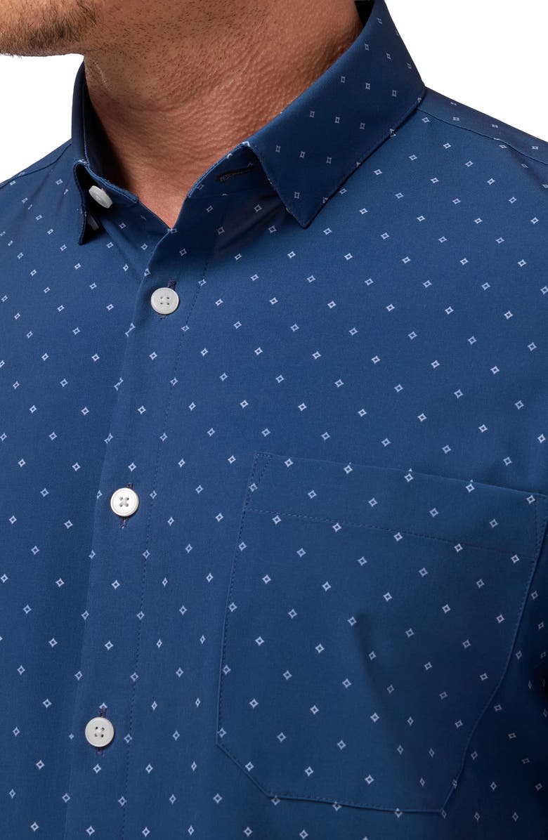 Mizzen+Main Leeward Trim Fit Short Sleeve Performance Button-Up Shirt, Alternate, color, 