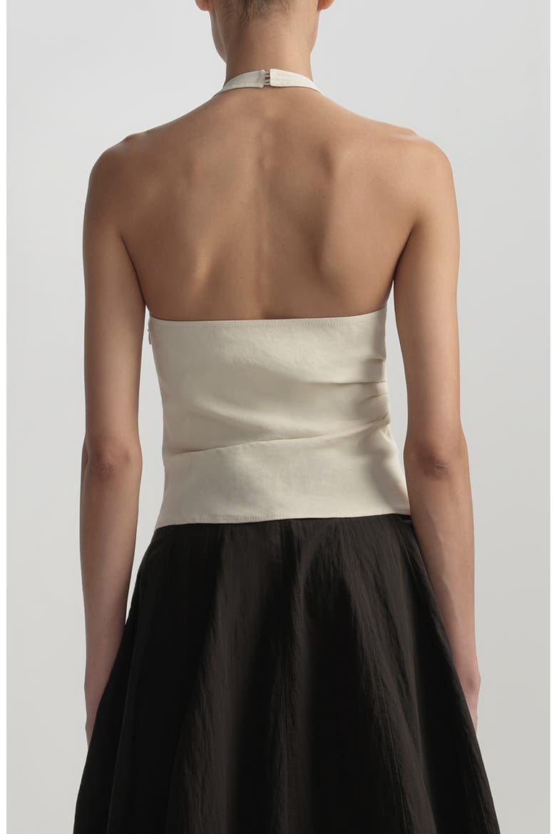 Sylvie Linen Blend Halter Top, Alternate, color, BUTTERCREAM