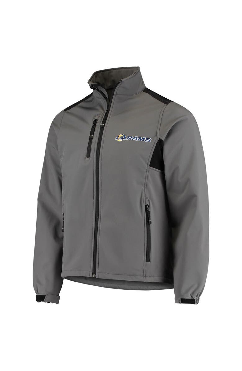 DUNBROOKE Men's Dunbrooke Charcoal Los Angeles Rams Circle Softshell Fleece Full-Zip Jacket, Alternate, color,