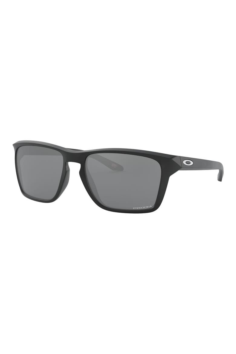 58mm Square Sunglasses, Alternate, color, RUBBER BLACK