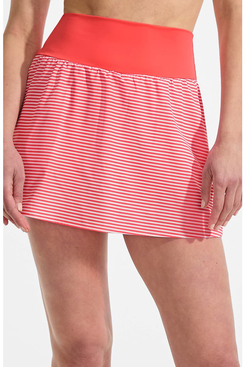 Pinchless Mini Swim Skort, Main, color, Wood Lily Mini Stripe