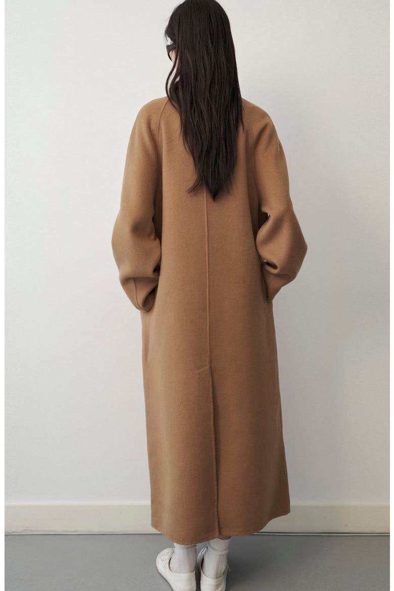 Detachable Scarf Wool Blend Coat, Alternate, color, MEDIUM BROWN