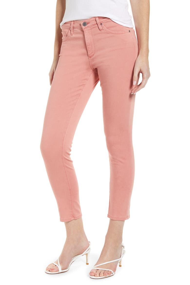 The Prima Mid Rise Crop Cigarette Jeans, Main, color, SULFUR PINK AST