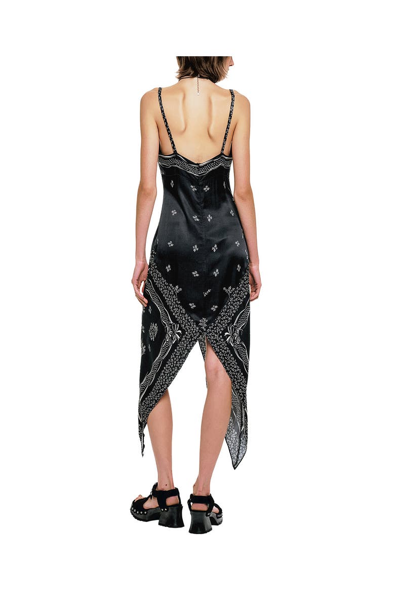 Anna Sui Ribbon Handkerchief Satin Print Dress, Alternate, color, 