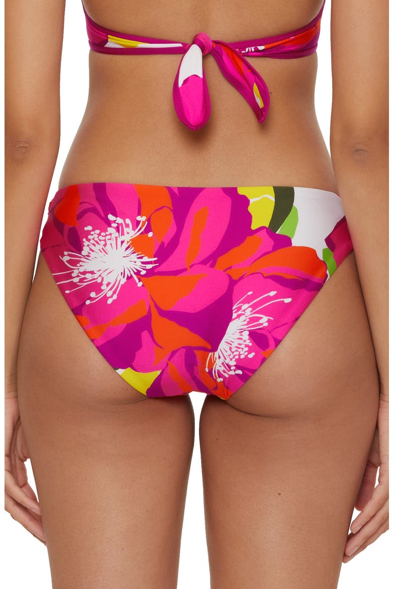 Bloom Side Tab Hipster Bikini Bottoms, Alternate, color, PINK MULTI